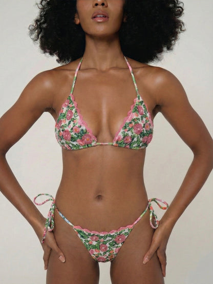 Rozalia Triangle Bottoms - Garden Rose